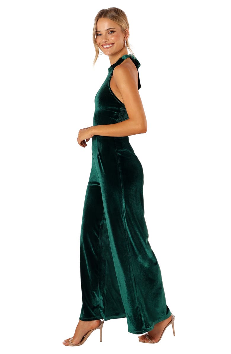 Petal & Pup Aria Velvet Wide Leg Halter Jumpsuit, Alternate, color,