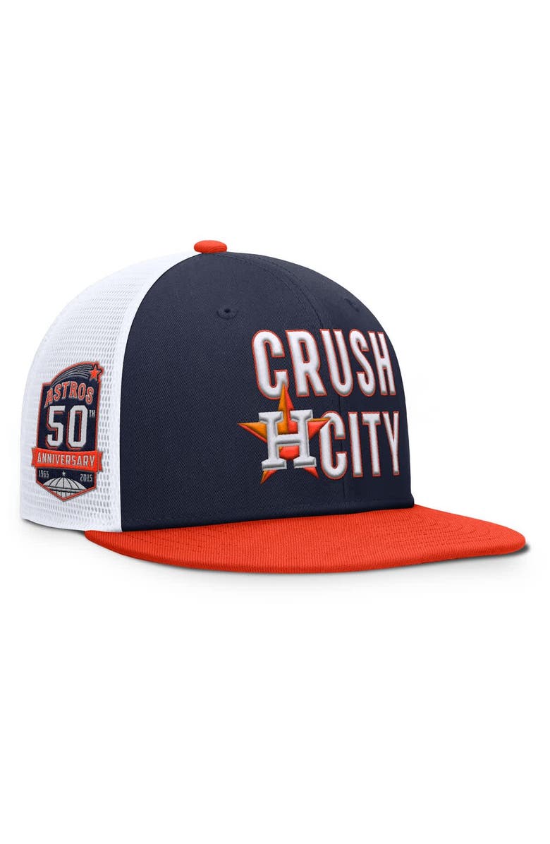 Nike Men's Nike Navy/Orange Houston Astros Pro Performance Trucker Snapback Hat, Main, color, Navy