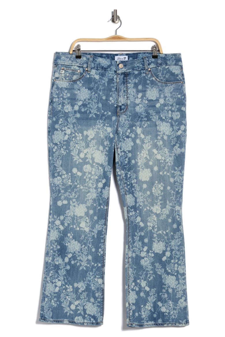 Tummyless Floral Bootcut Jeans, Main, color, PATHWAY FLORAL