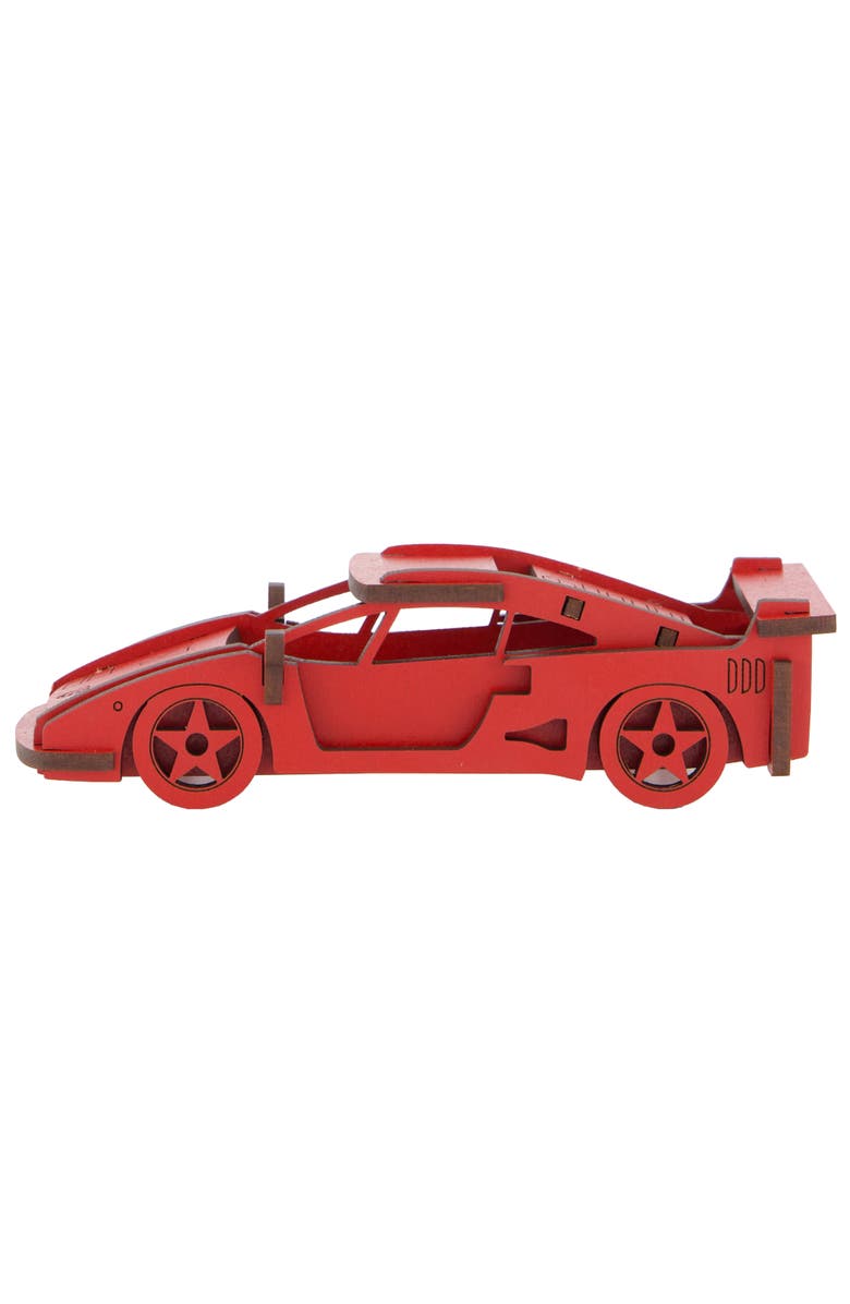 Little 
Wood Woodlet Medium Red Sports Car 3D Wooden Kitset,Ages 6+, Alternate, color, Multicolored