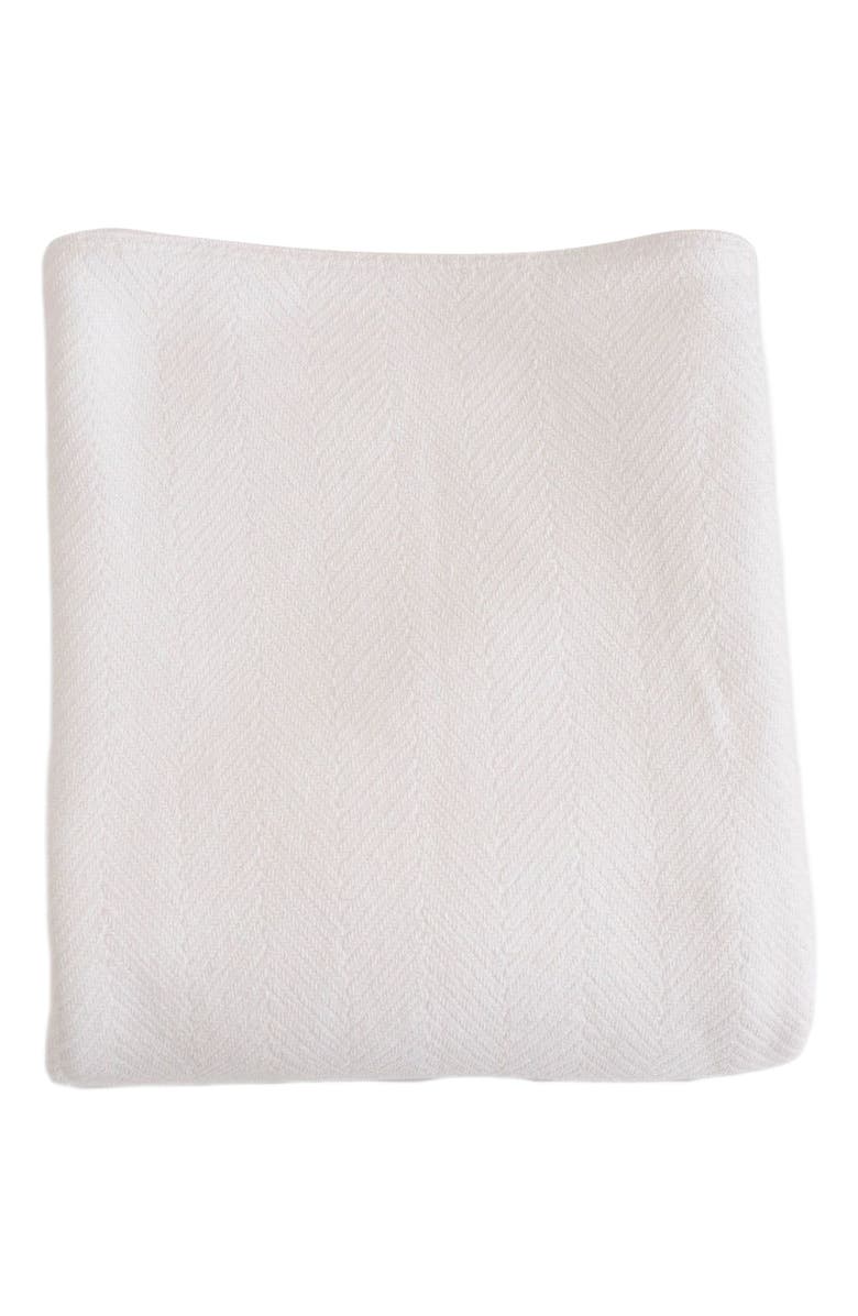 Evangeline Herringbone Blankets, Main, color, Bright White