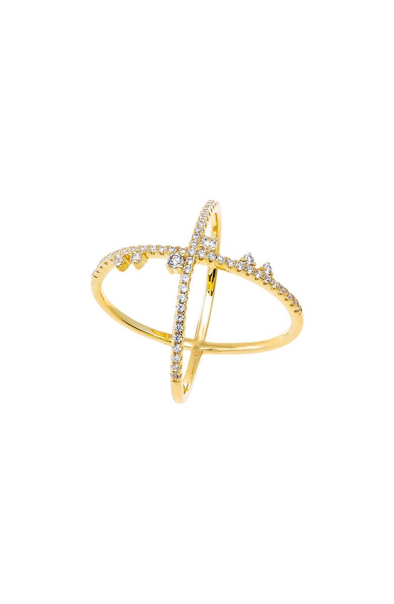 BY ADINA EDEN Pave & Scattered CZ X Ring, Main, color, 