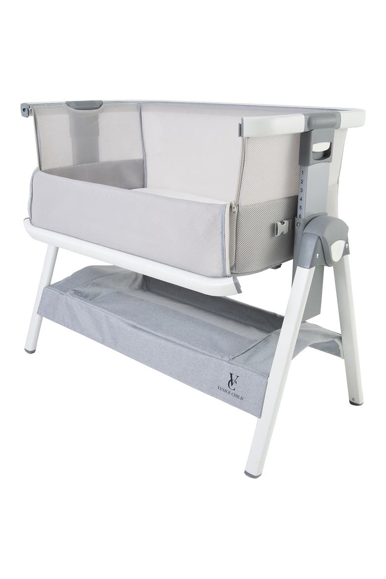 California Dreaming Portable Bedside Bassinet, Alternate, color, GRAY
