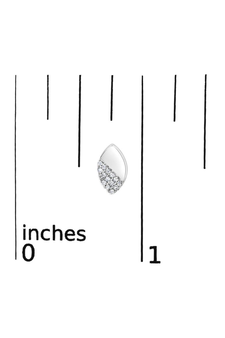 Silver 1/6 Ct Diamond and Mirror Polish Pear Shape Stud Earrings, Alternate, color, White