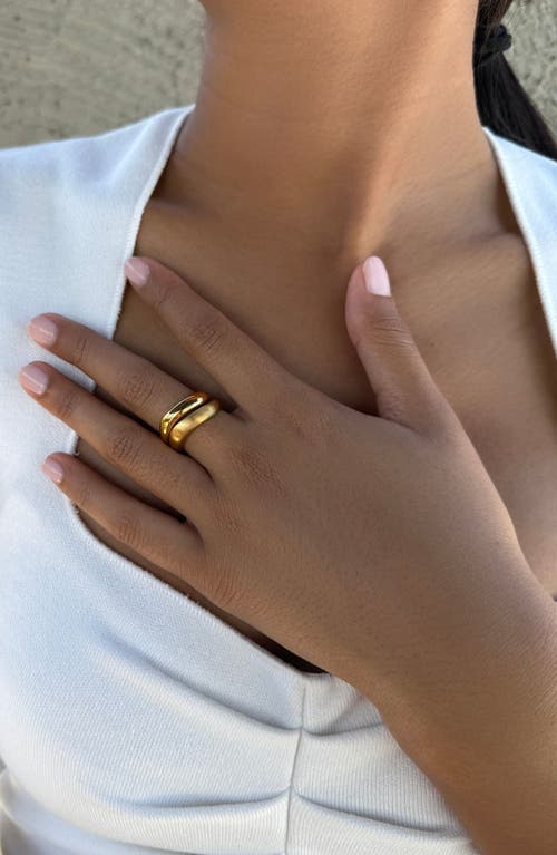 Adornia Set Of 2 Wavy Band Rings In Gold