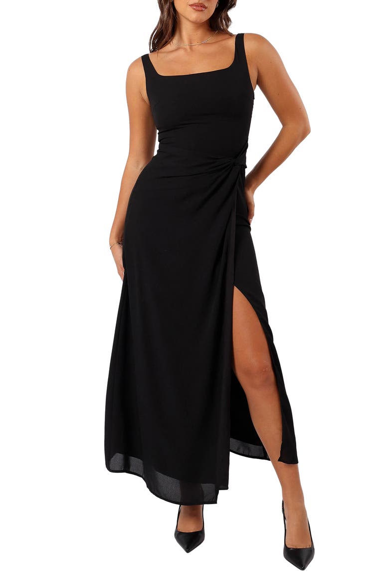 Nadea Wrap Front Sheath Dress, Main, color, BLACK