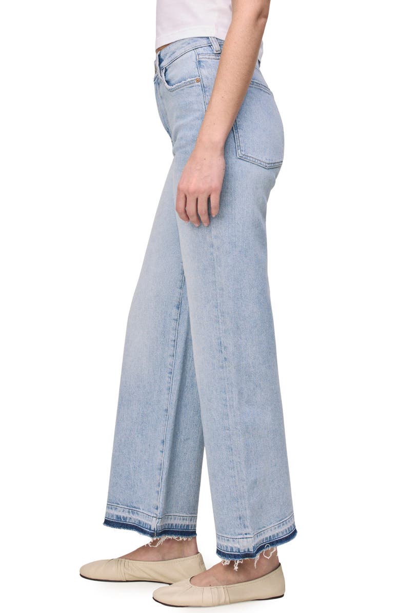 WARP+WEFT ICN Release Hem High Waist Ankle Wide Leg Jeans, Alternate, color, Ice Age