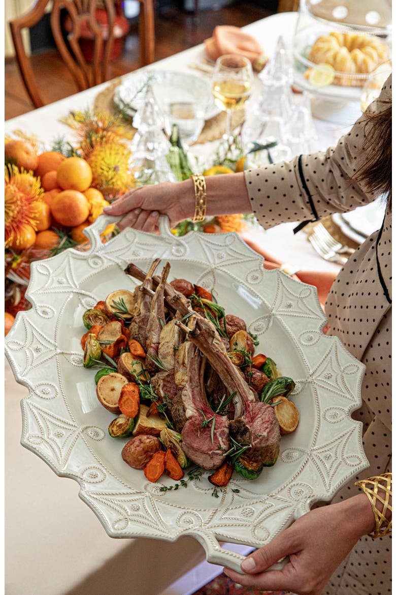 Jardins du Monde Ceramic Turkey Platter, Alternate, color, WHITE