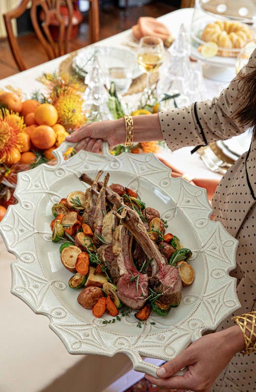 Juliska Jardins Du Monde Ceramic Turkey Platter In White
