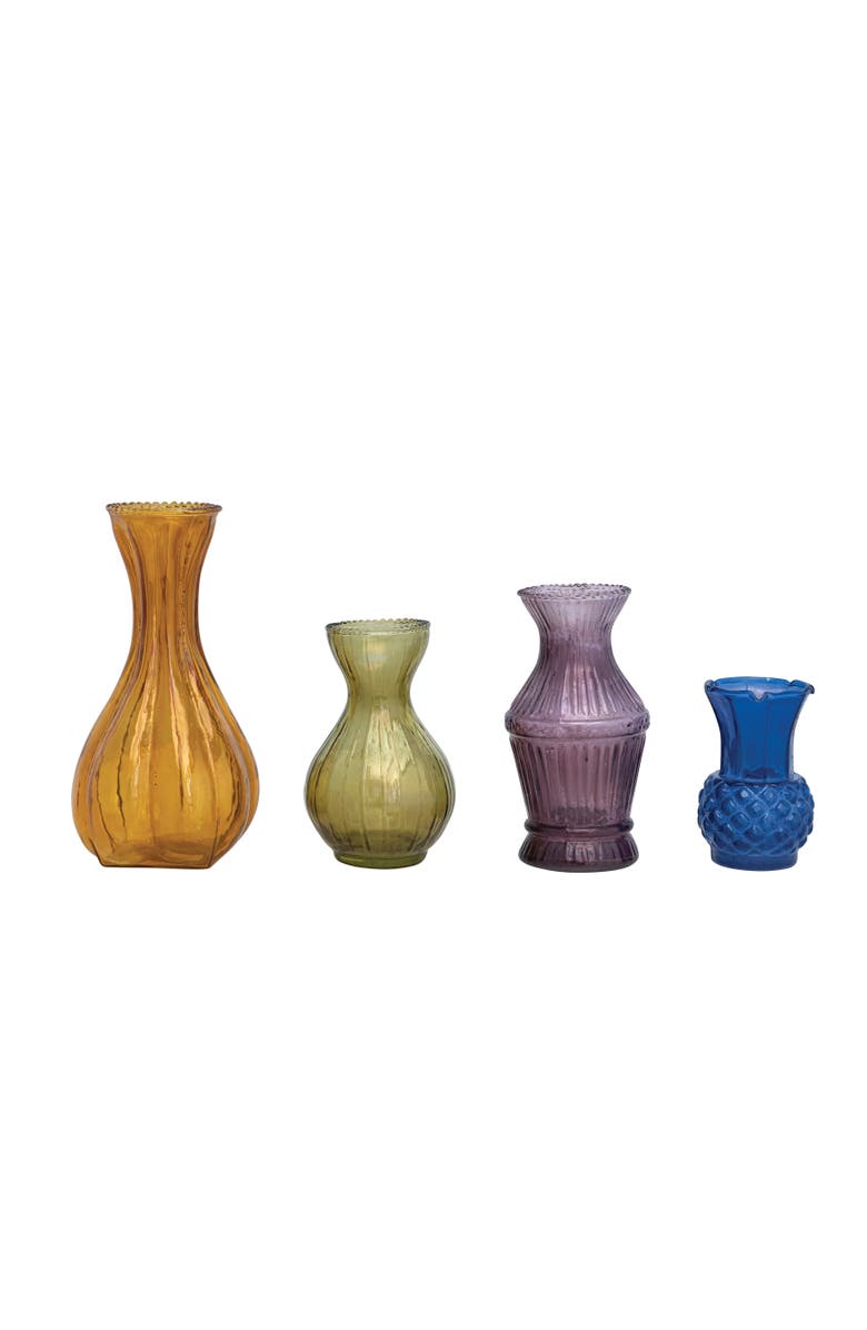 Storied Home Various Debossed Bud Vases, Main, color, Yellow