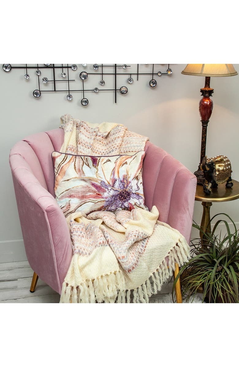 PARKLAND COLLECTION Zinnia Multicolored Throw Pillow, Alternate, color, Purple