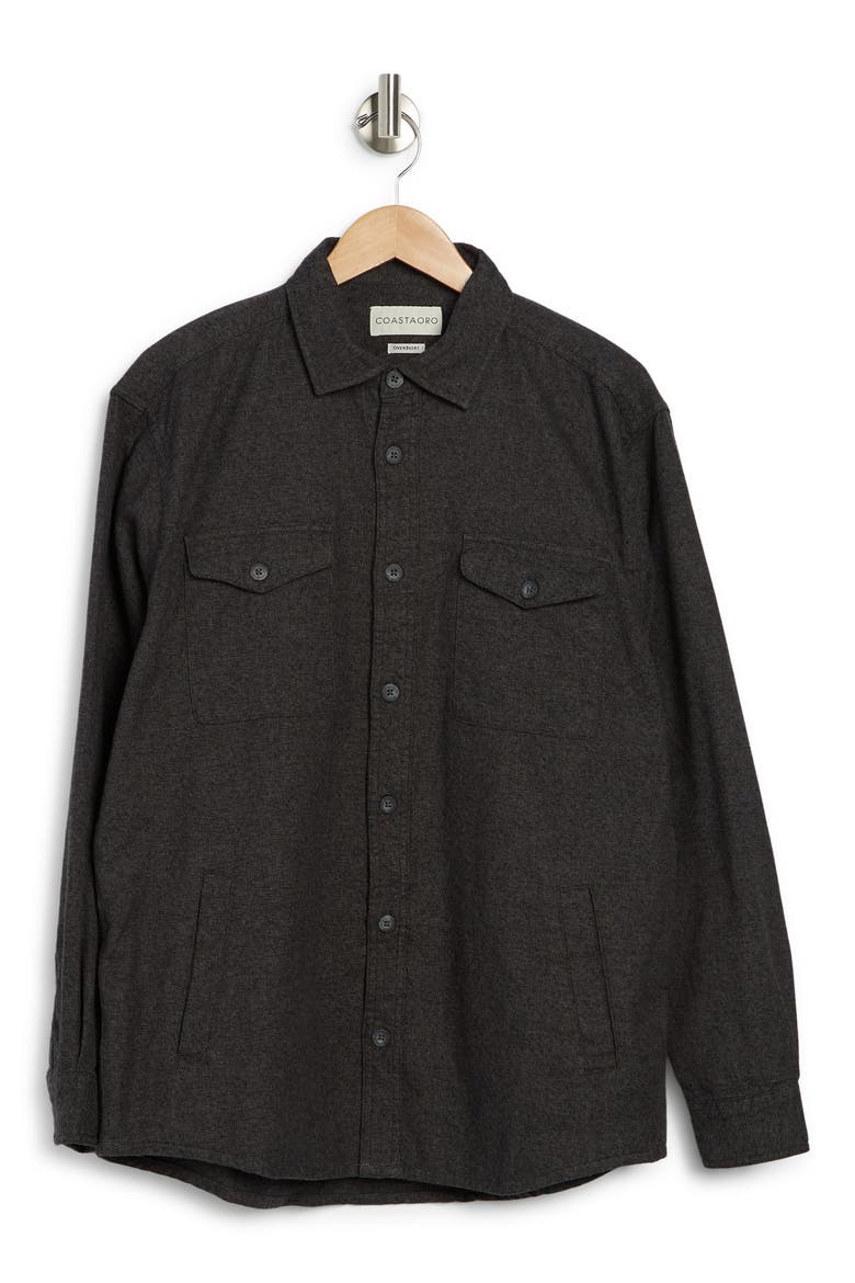 Cotton Shirt Jacket, Alternate, color, CHARCOAL