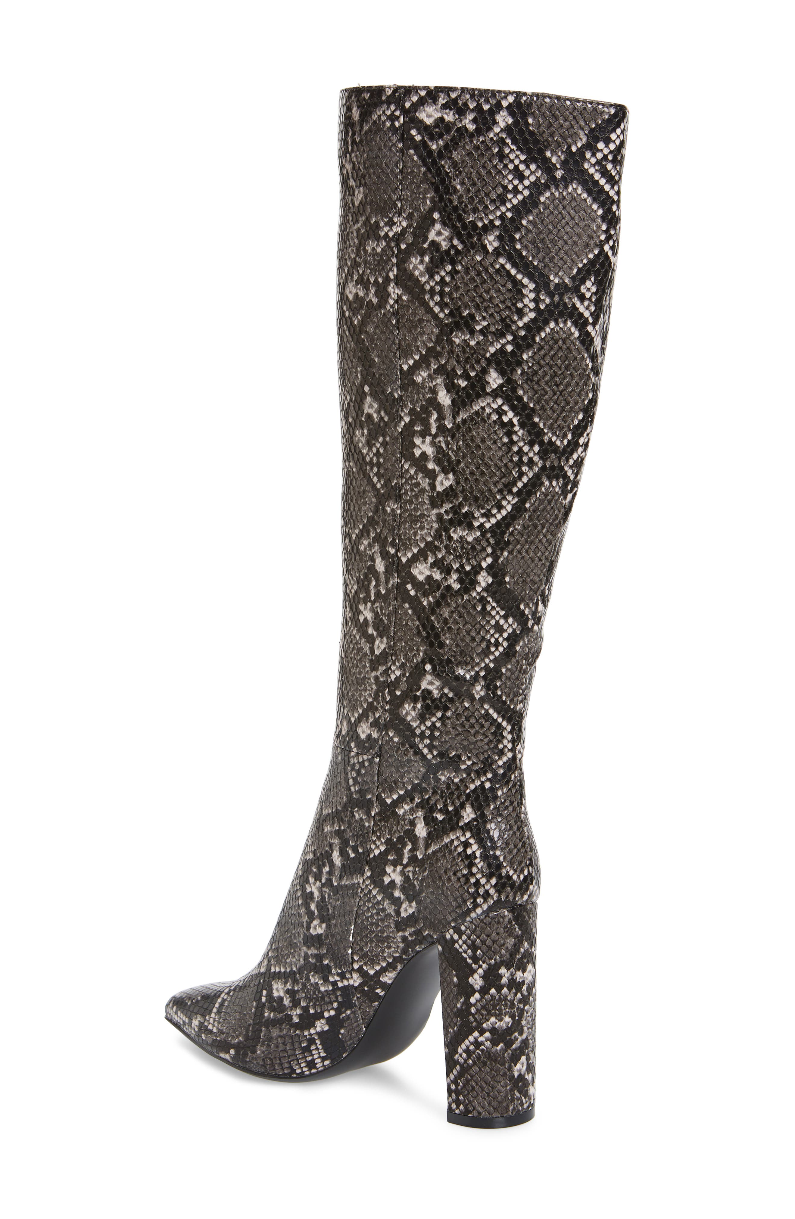 Triumph Knee High Boot, Alternate, color, GREY SNAKE PRINT
