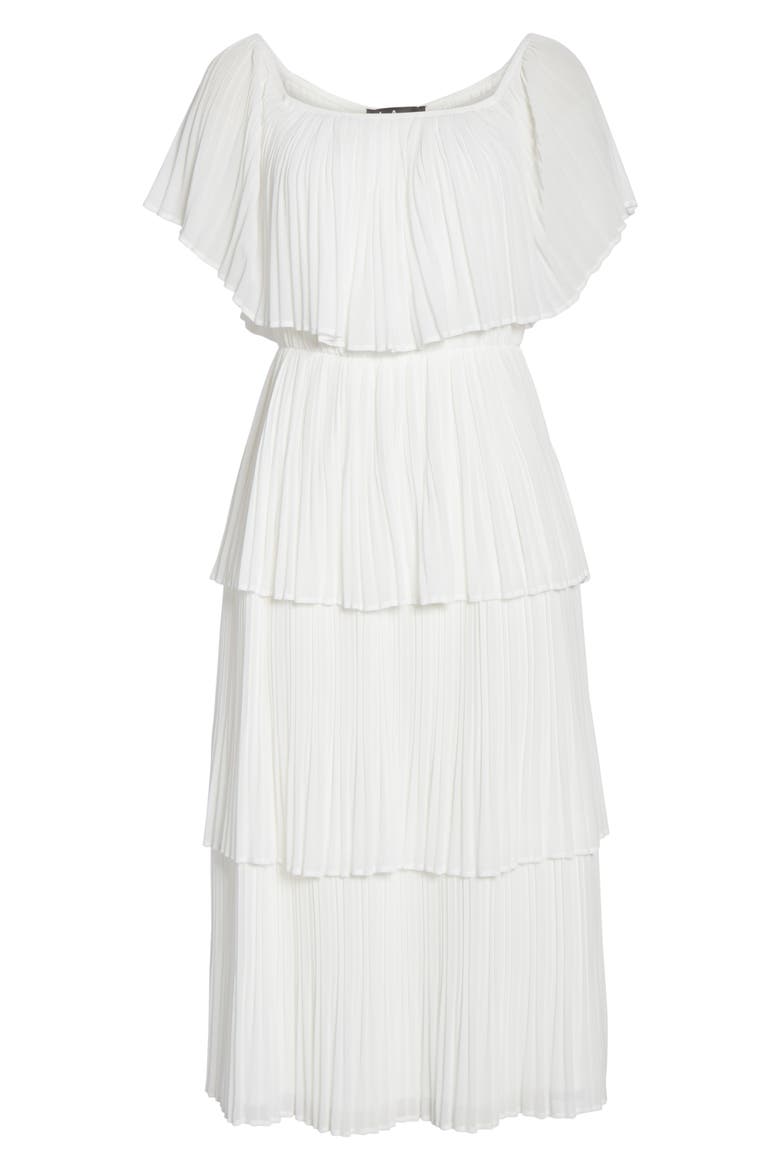 Gala Ready Off the Shoulder Dress, Alternate, color, WHITE