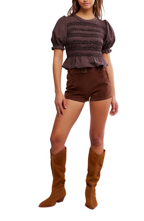 Free People Maxey Knit Top In French Chocolate In Purple