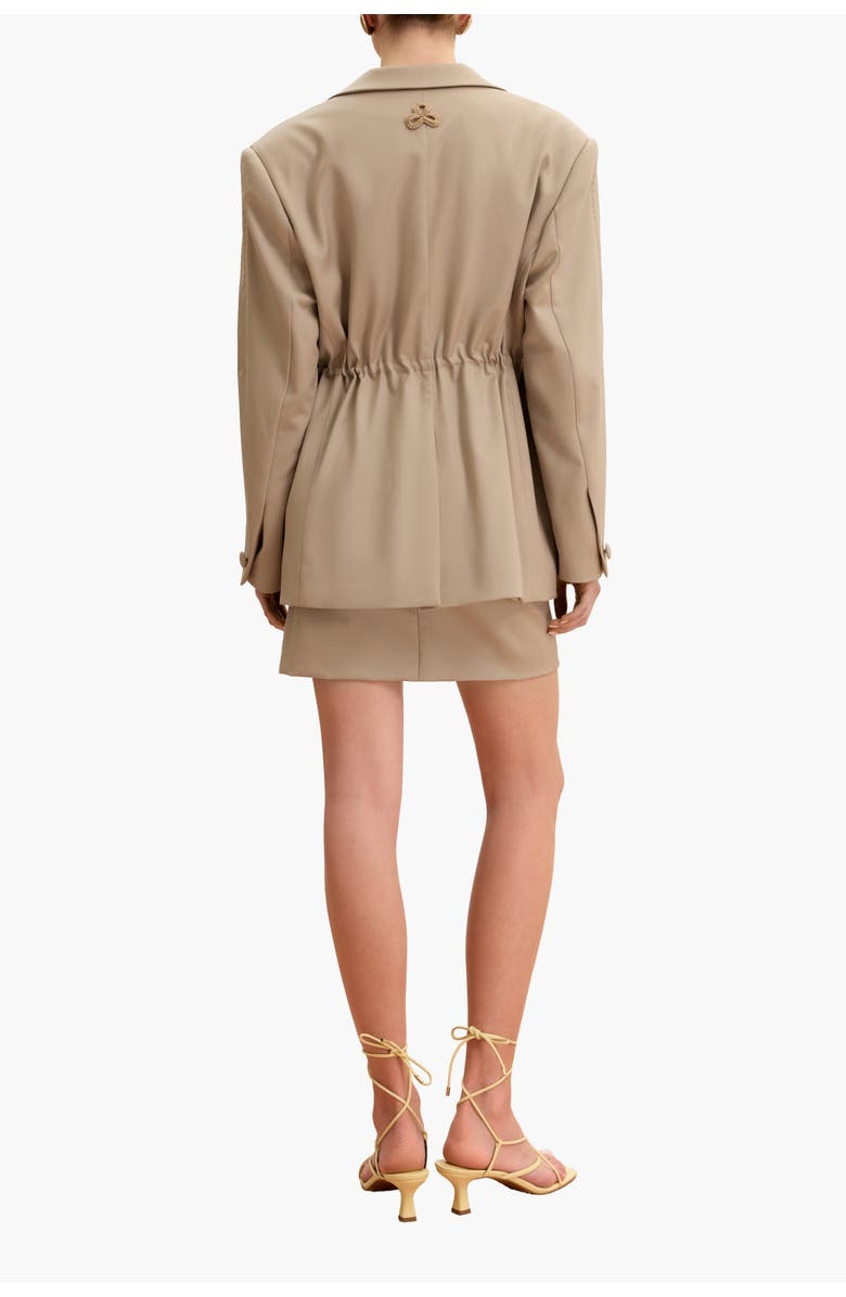 Malva Florea Relaxed-Fit Blazer With Handmade Florals, Alternate, color, Cappuccino