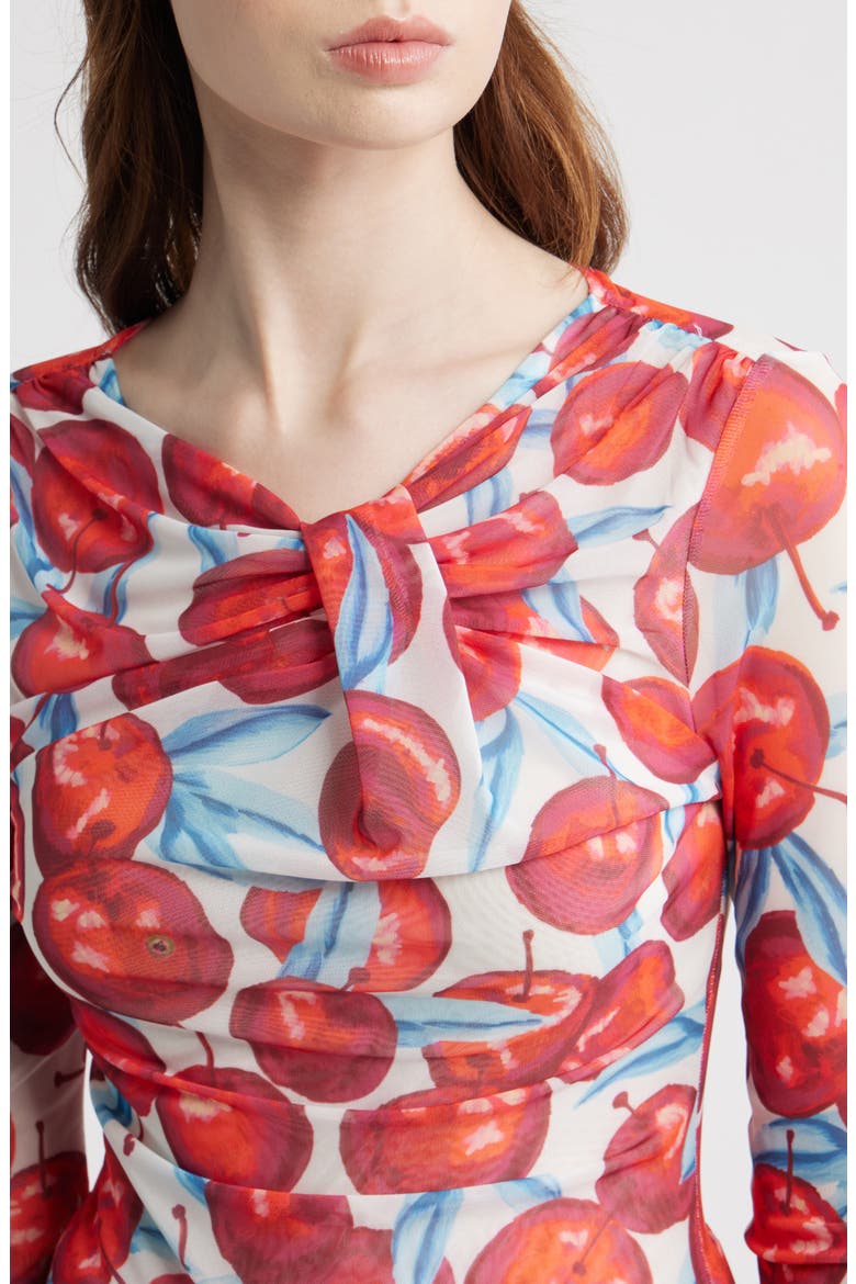 Cheery Tulle Long Sleeve Top, Alternate, color, RED MULTI
