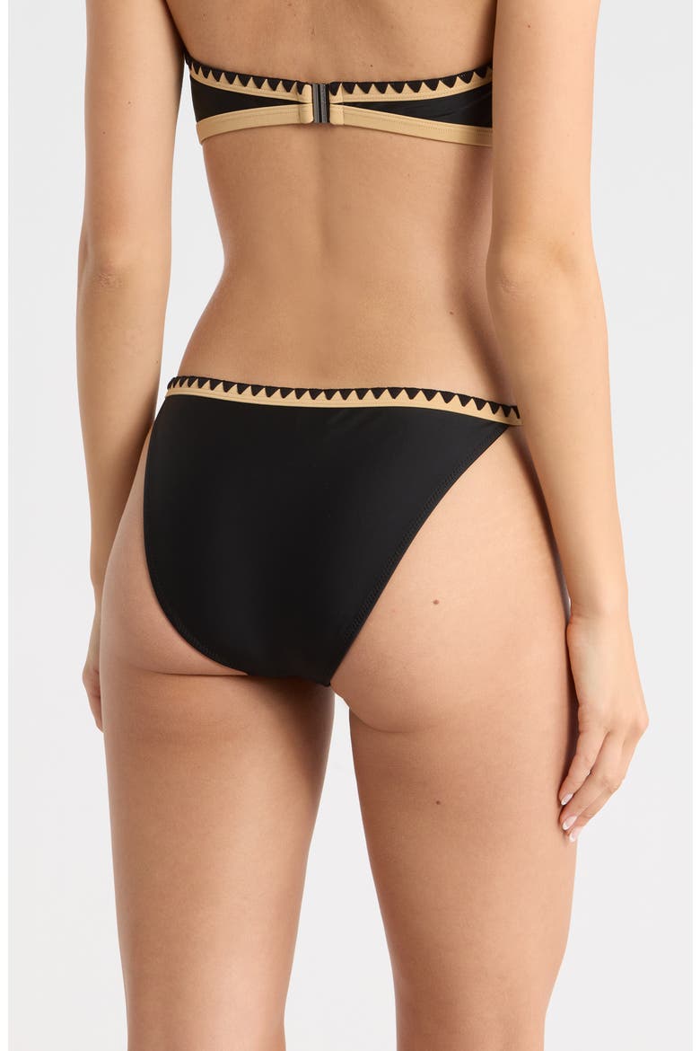 Kendra Embroidered Trim Bikini Bottoms, Alternate, color, BLACK COLORBLOCK