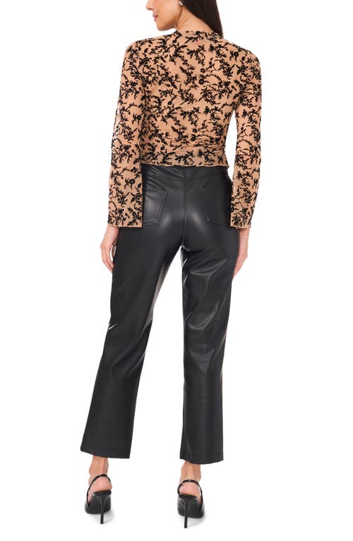 VINCE CAMUTO VINCE CAMUTO FLORAL CROP MESH TOP