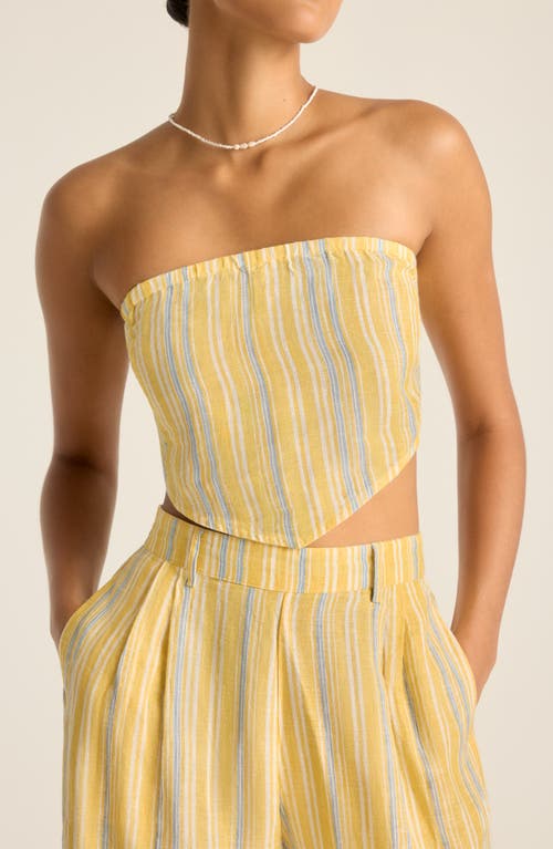 Shop Vitamin A ® Getaway Stripe Linen Cover-up Pants In Sunny Skies