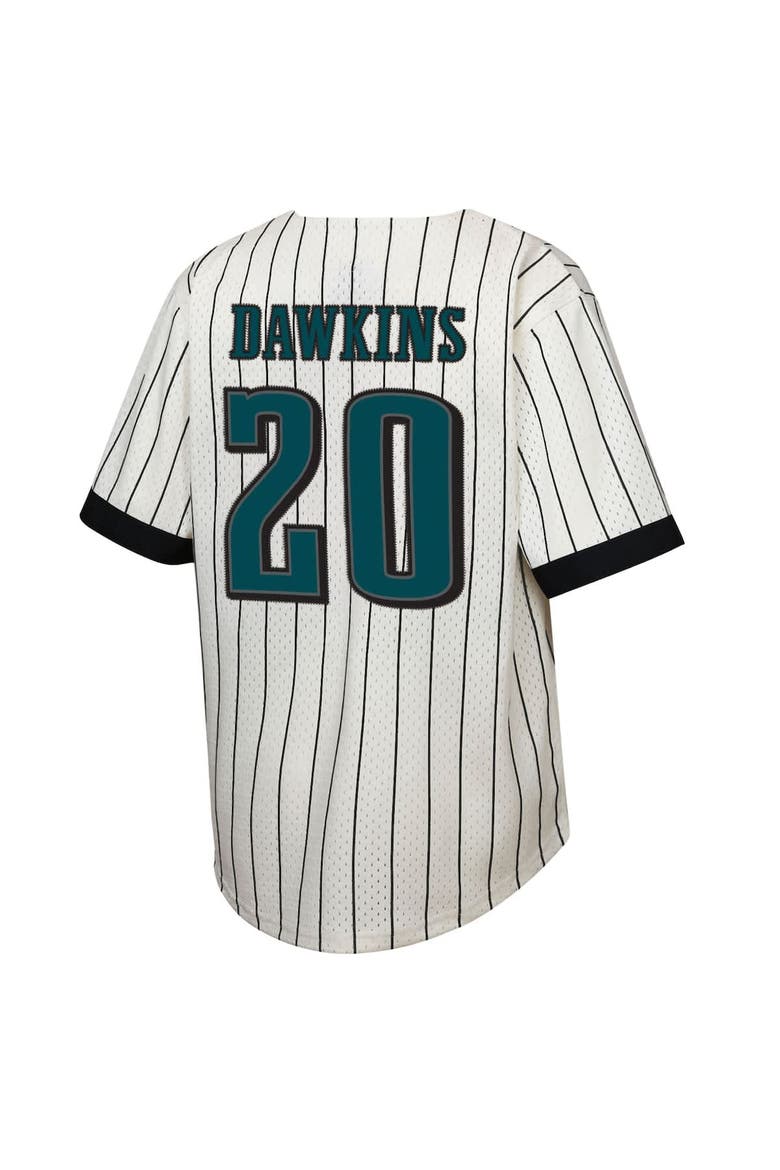 Youth Mitchell & Ness Brian Dawkins Cream Philadelphia Eagles Retired Player Name & Number Baseball Jersey, Alternate, color, Cream