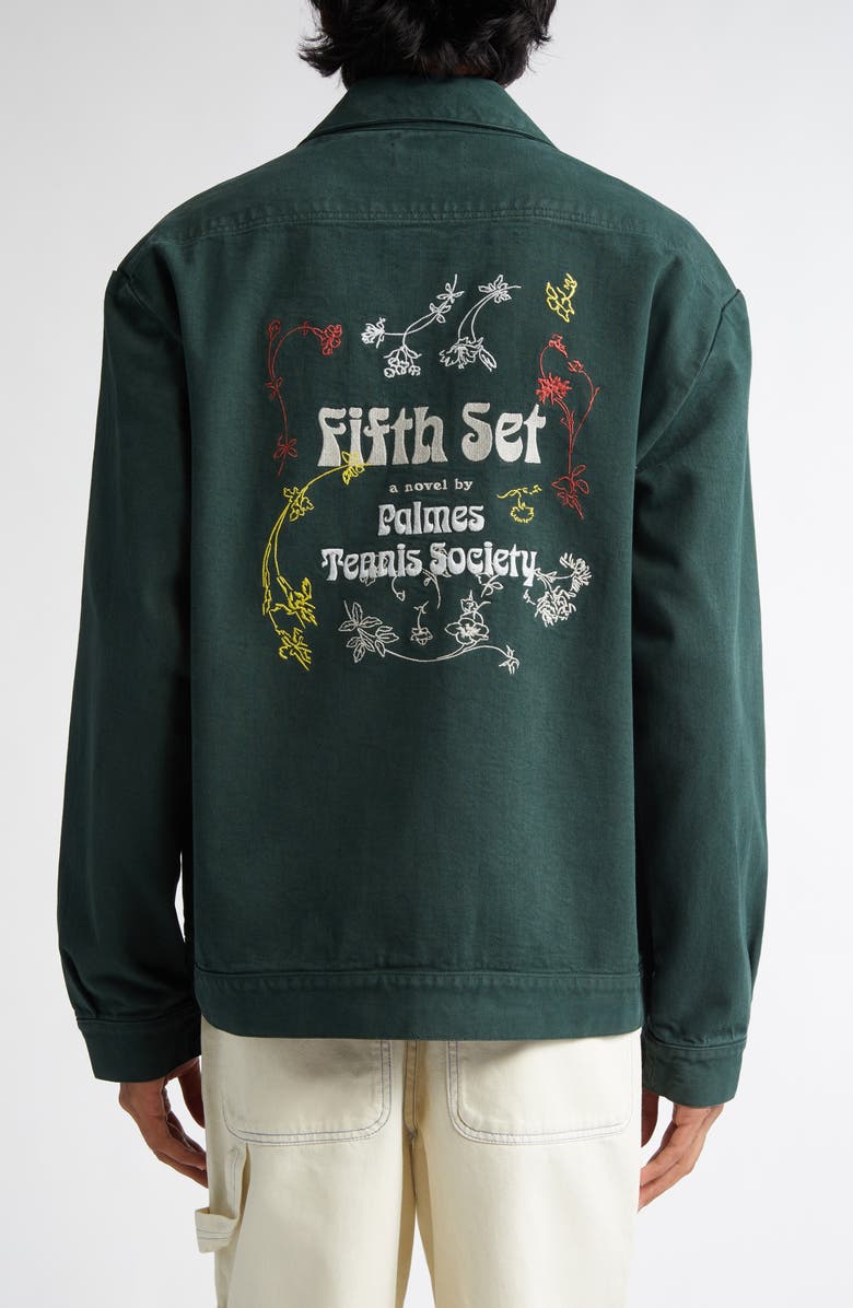 PALMES Fifth Set Embroidered Organic Cotton Twill Zip Jacket, Alternate, color,