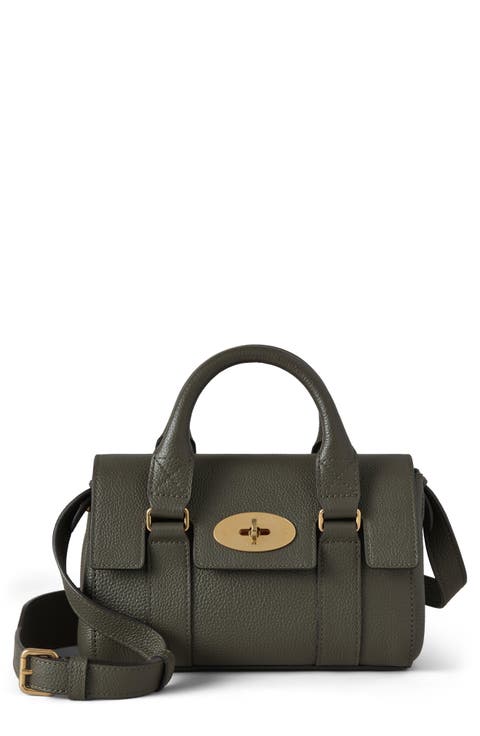 Mini Bayswater Grained Leather Handbag