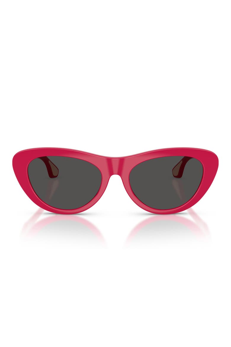 Kids' 49mm Small Cat Eye Sunglasses, Main, color, FUCHSIA / DARK GREY