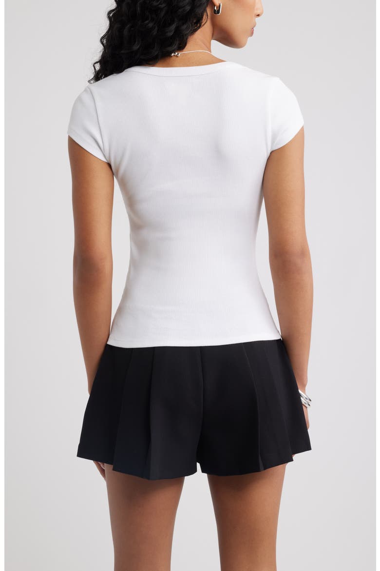 Scoop Neck Stretch Cotton T-Shirt, Alternate, color, WHITE