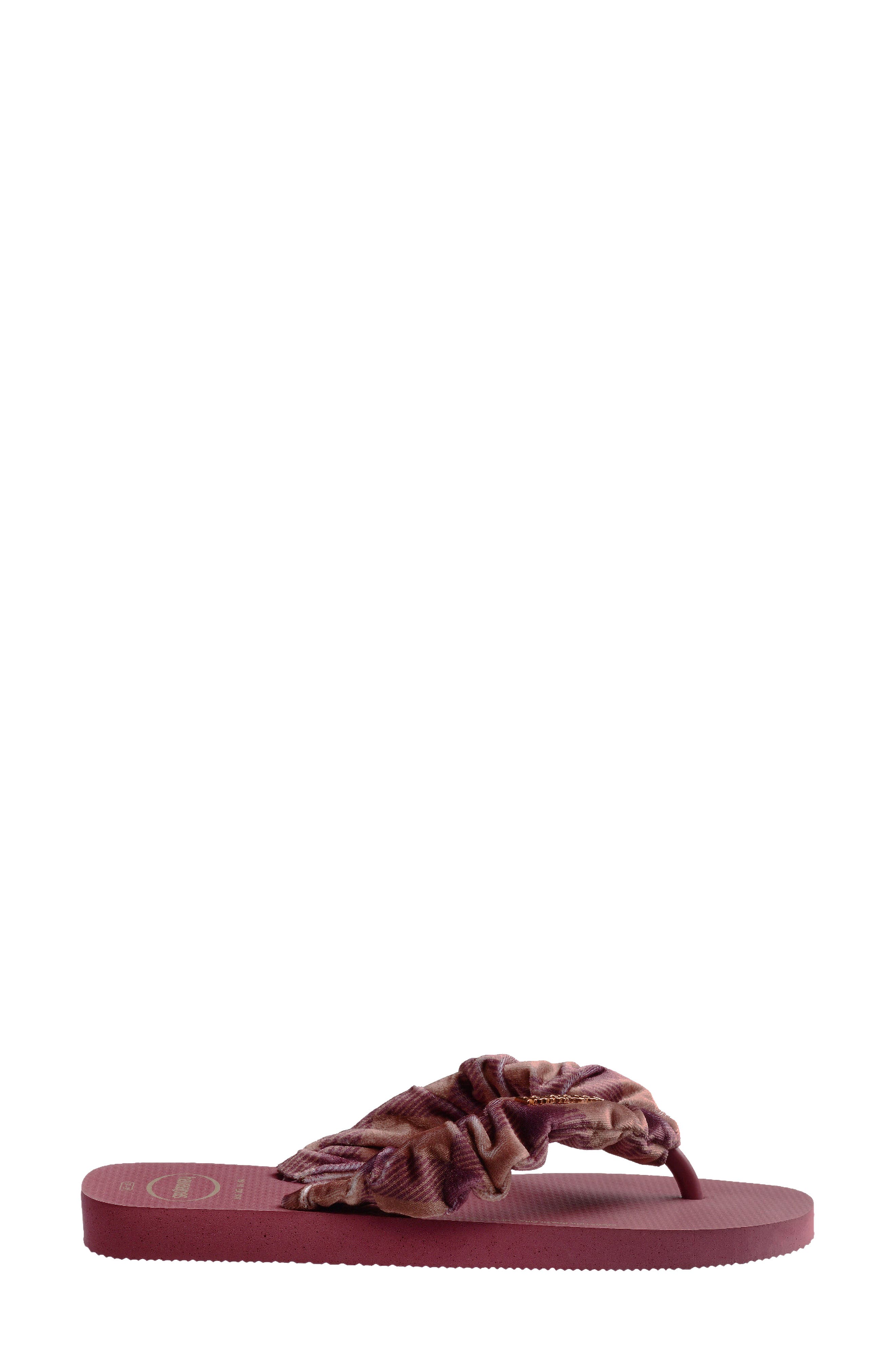 Top Scrunchie Flip Flop, Alternate, color, AMARANTH