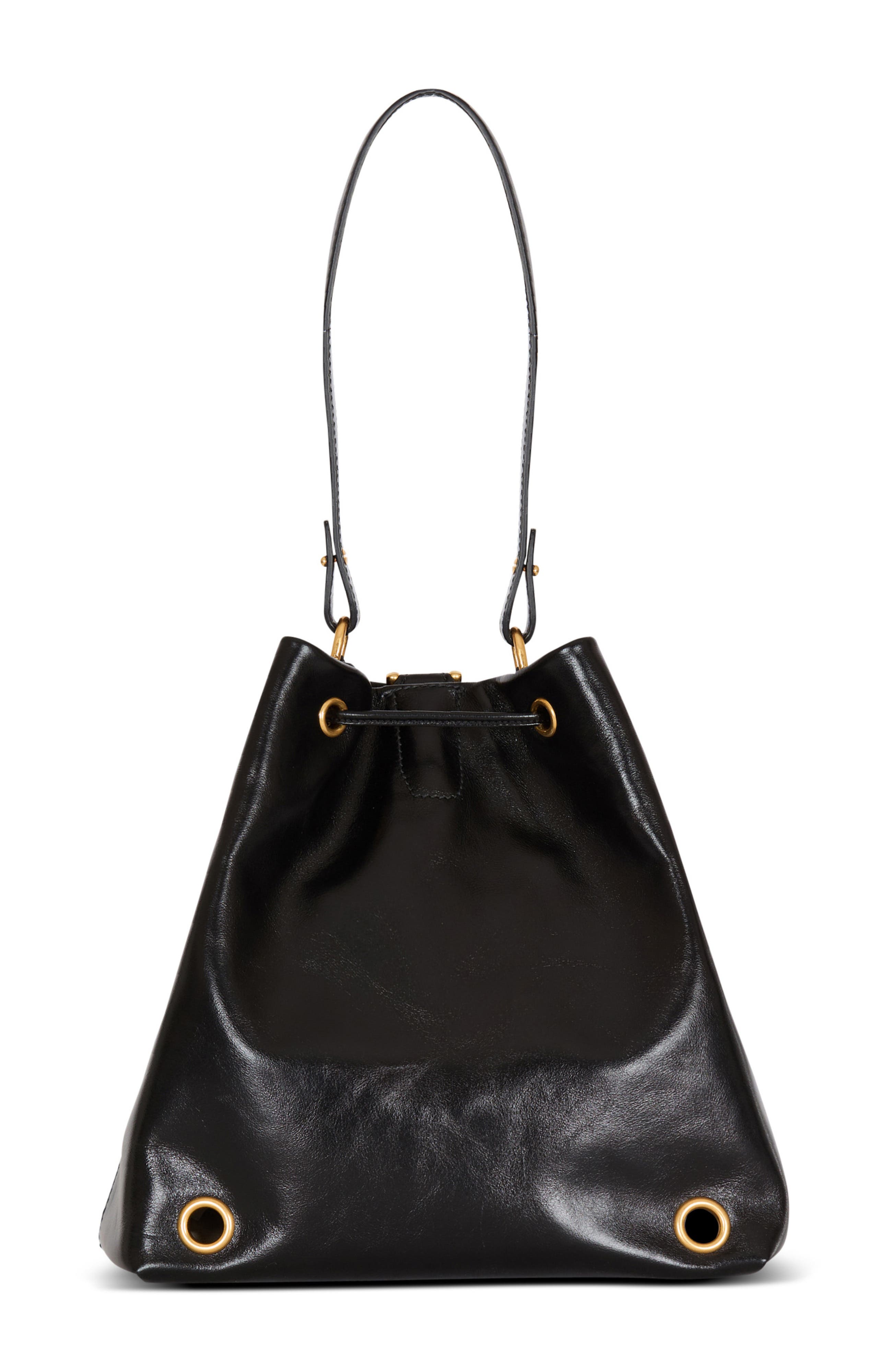 Balmain Pulse calfskin leather backpack, Alternate, color, Black