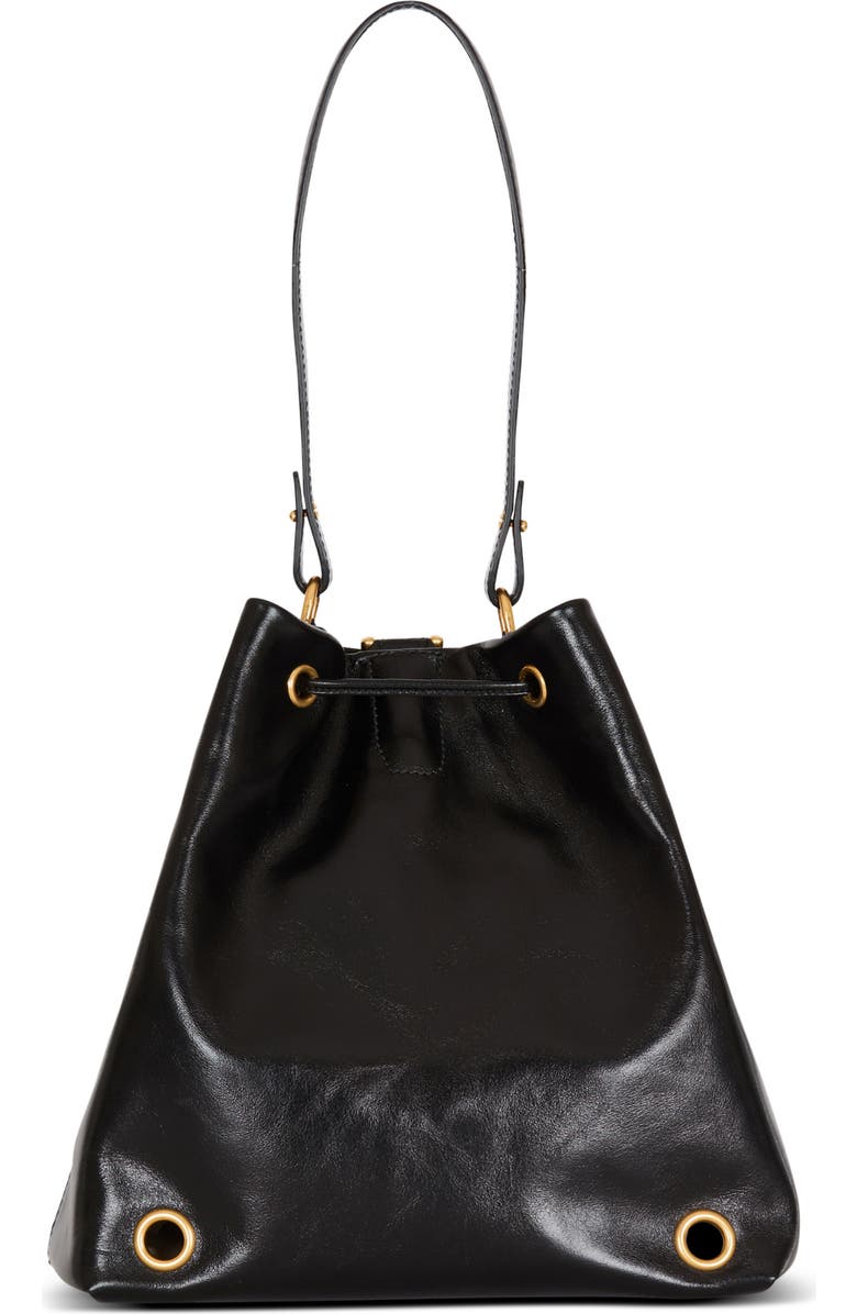 Balmain Pulse calfskin leather backpack, Alternate, color, Black