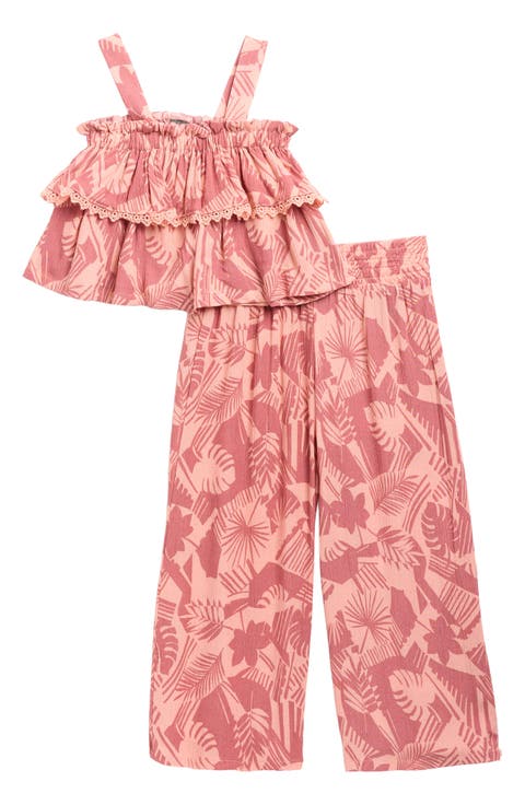 Kids' Tropical Print Top & Pants Set (Toddler)
