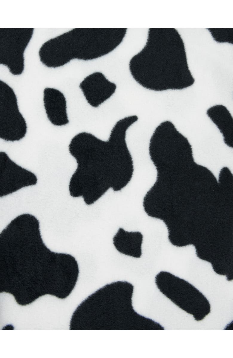 Leveret Women's Fleece Printed Holiday Pajama Pants, Alternate, color, Cow Black