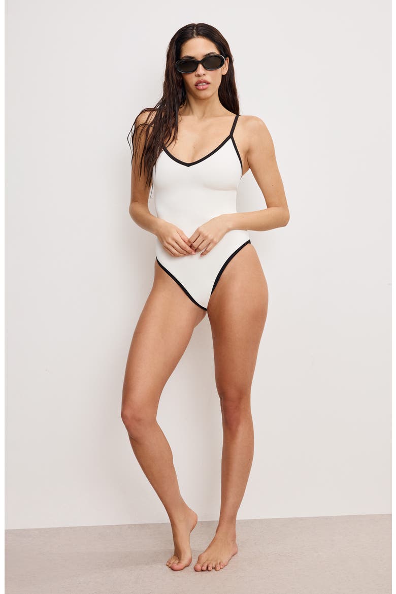 Compression Deep Dive One-Piece Swimsuit, Alternate, color, CLOUD WHITE001