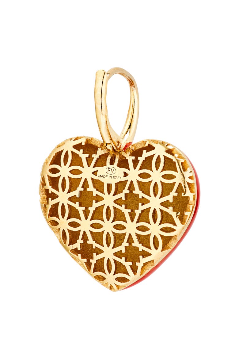 Coeur Royal Drop Earrings, Alternate, color, ORO/ ROSSO