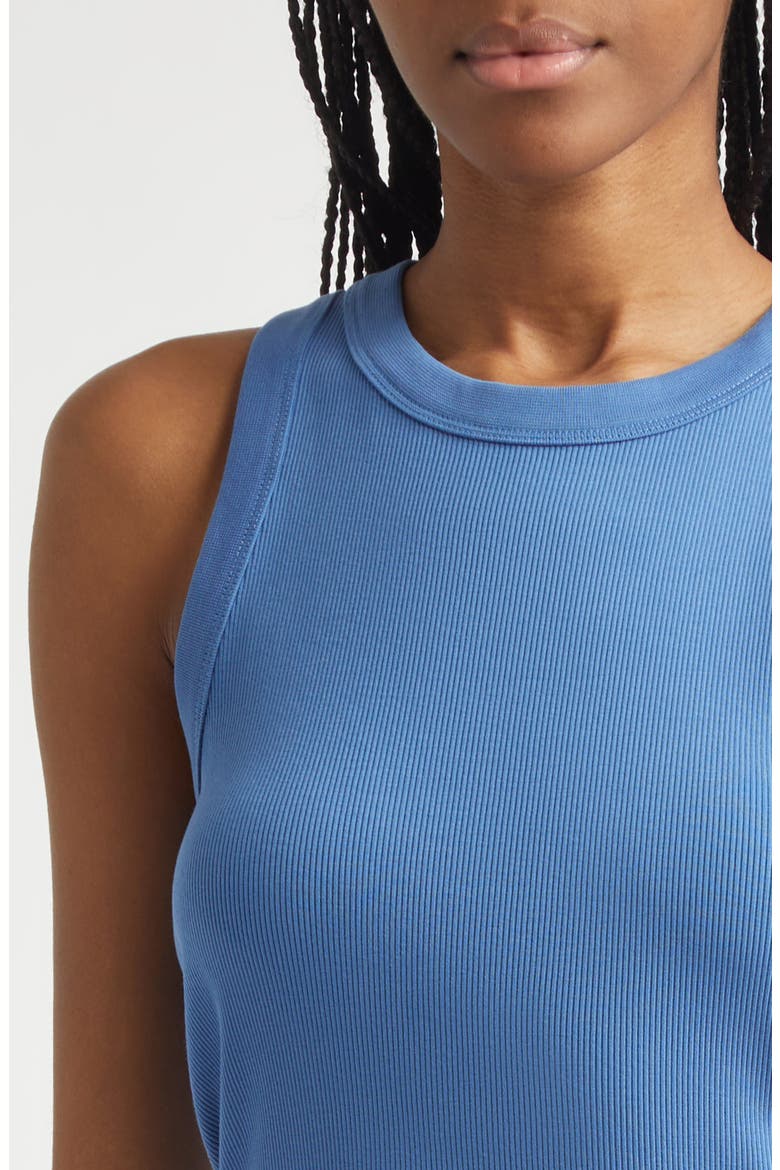 Jordyn Rib Stretch Cotton Crop Tank, Alternate, color, BLUE COAST