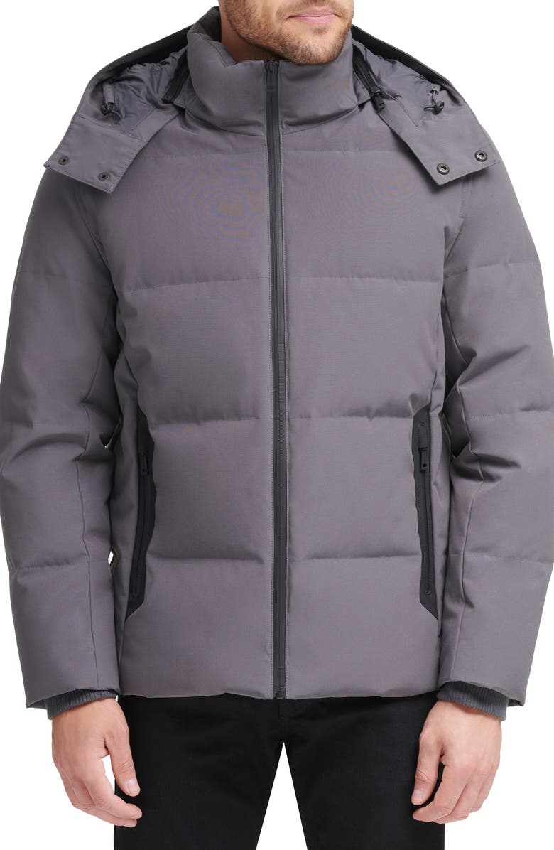 Cole Haan Signature Hooded Down Puffer Jacket, Alternate, color, Charcoal