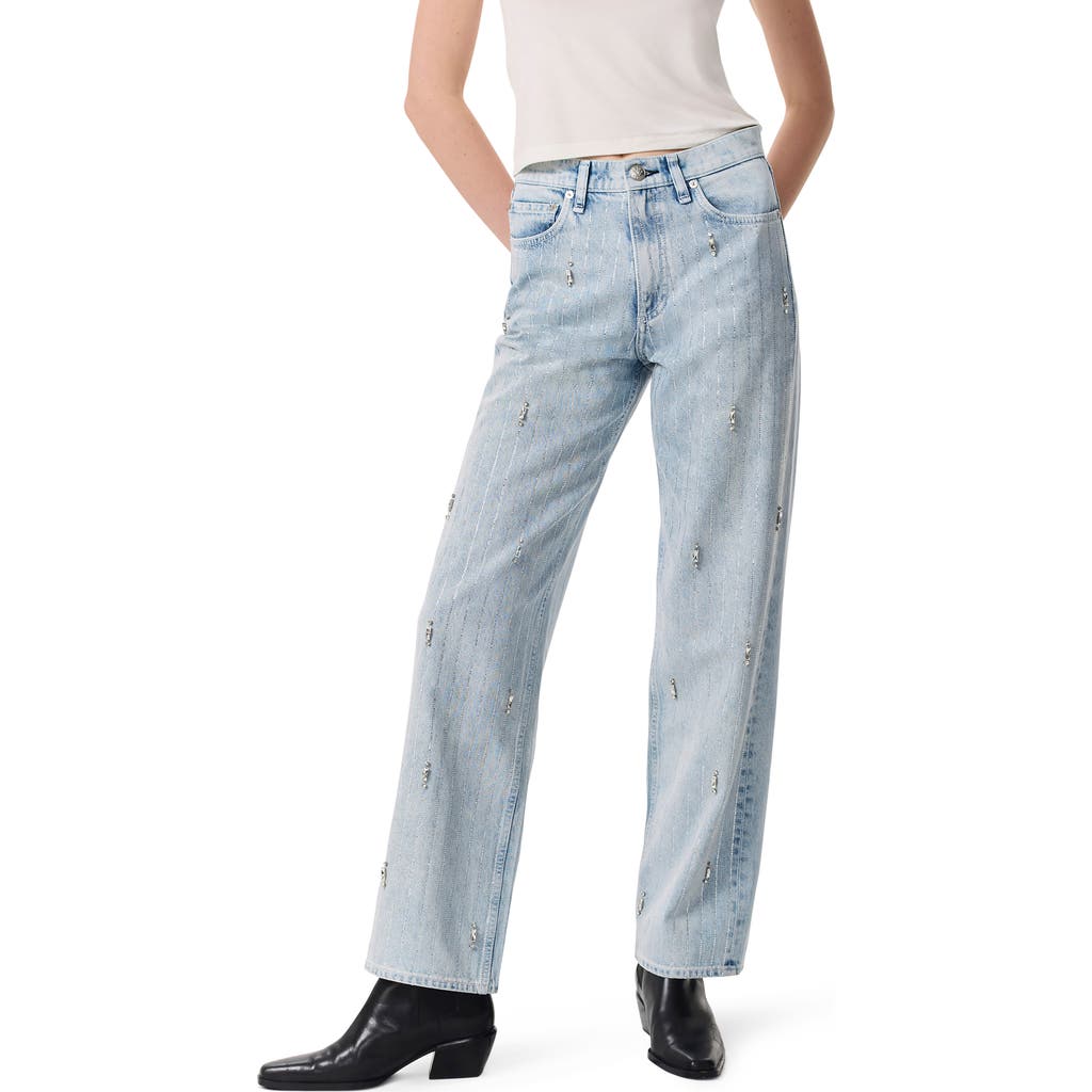 Rag & Bone Shea High-rise Relaxed Straight Embellished Jeans In Aljwl