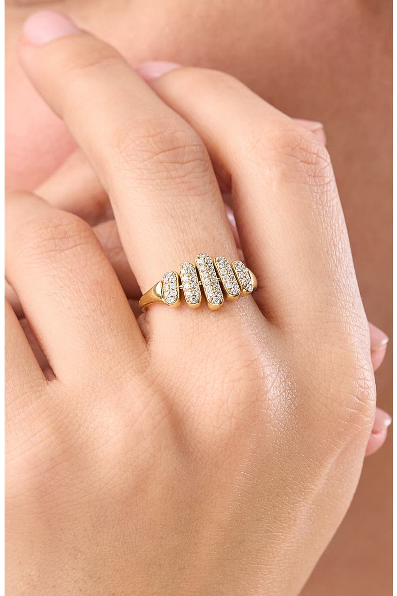 Cleo Florentine Statement Pavé Diamond Ring, Alternate, color, 18K GOLD