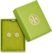 Tory Burch Icon Pavé Circle Stud Earrings