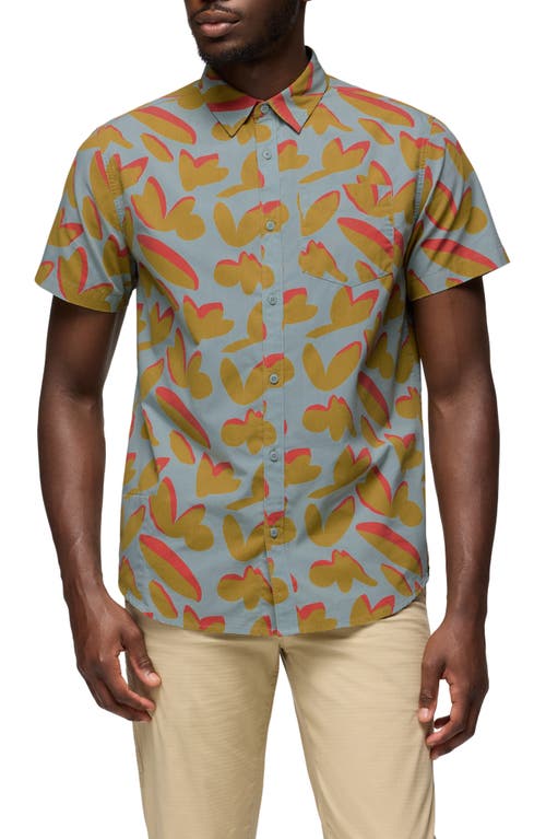 Prana Stimmersee Short Sleeve Button-up Shirt In Saltwater Indo Disco