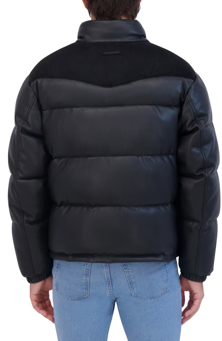 Hudson Jeans Faux Leather Puffer Jacket, Alternate, color, 