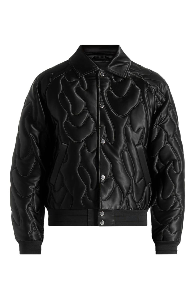 Manière De Voir Ugo Satin Embroidered Jacket, Alternate, color, Black