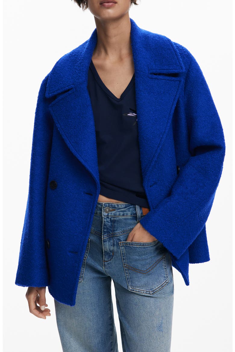 Double Breasted Coat, Main, color, KLEIN BLUE
