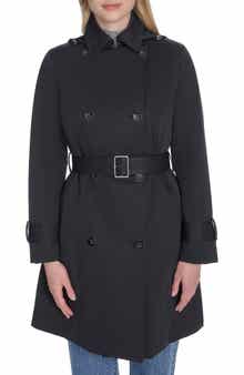 Water Resistant Twill Hooded Trench Coat