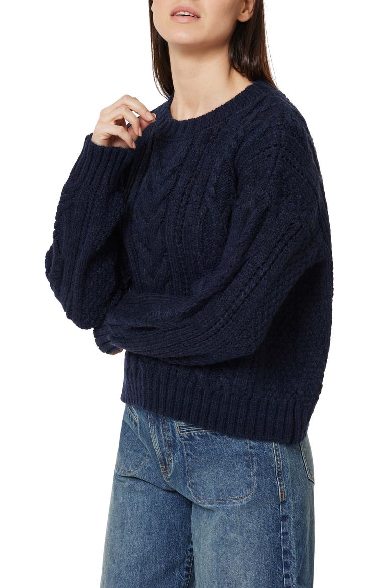 Cable Stitch Sweater, Alternate, color, DARK NAVY