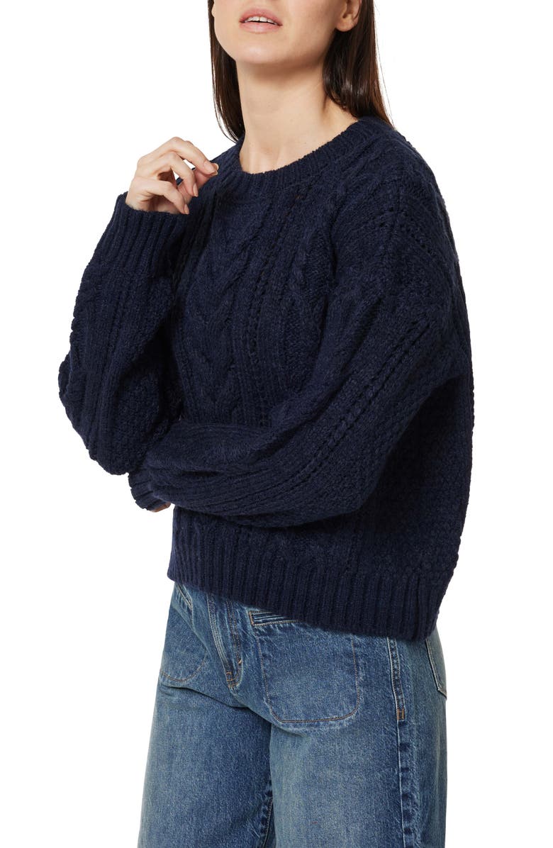 Habitual Cable Stitch Sweater, Alternate, color, Dark Navy