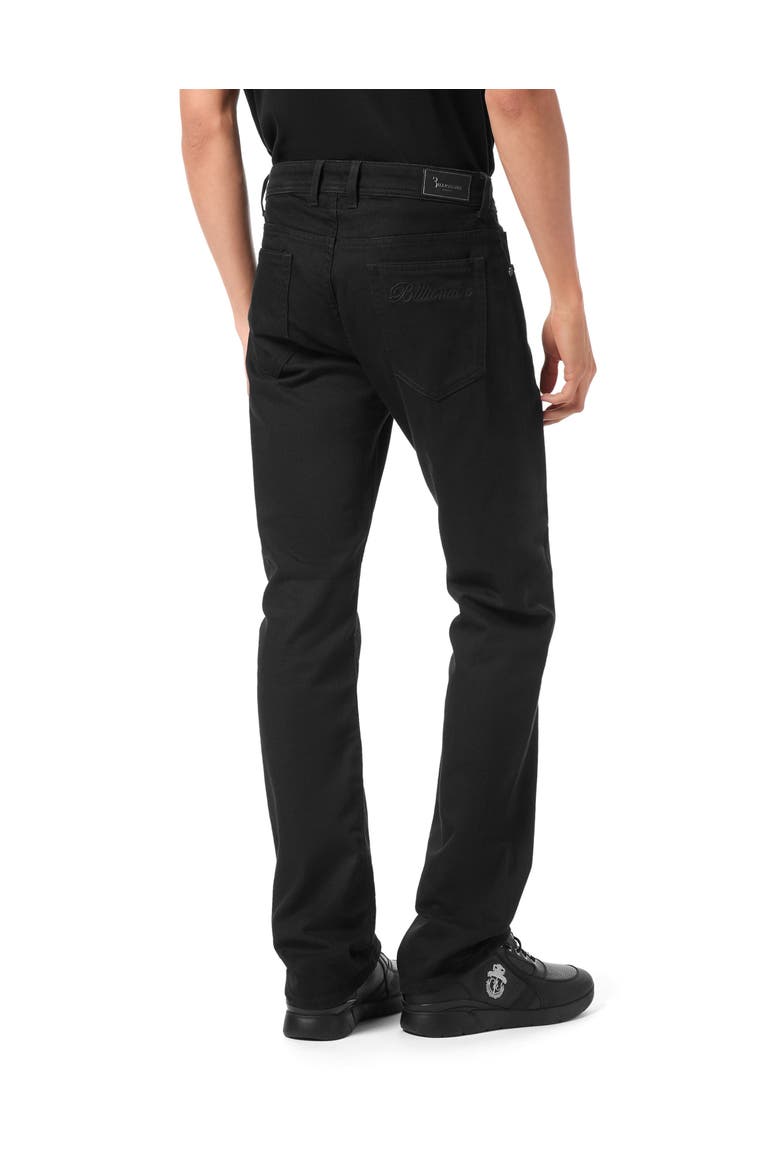 Embroidered 5 Pockets Regular Cut Jeans Men, Alternate, color, black