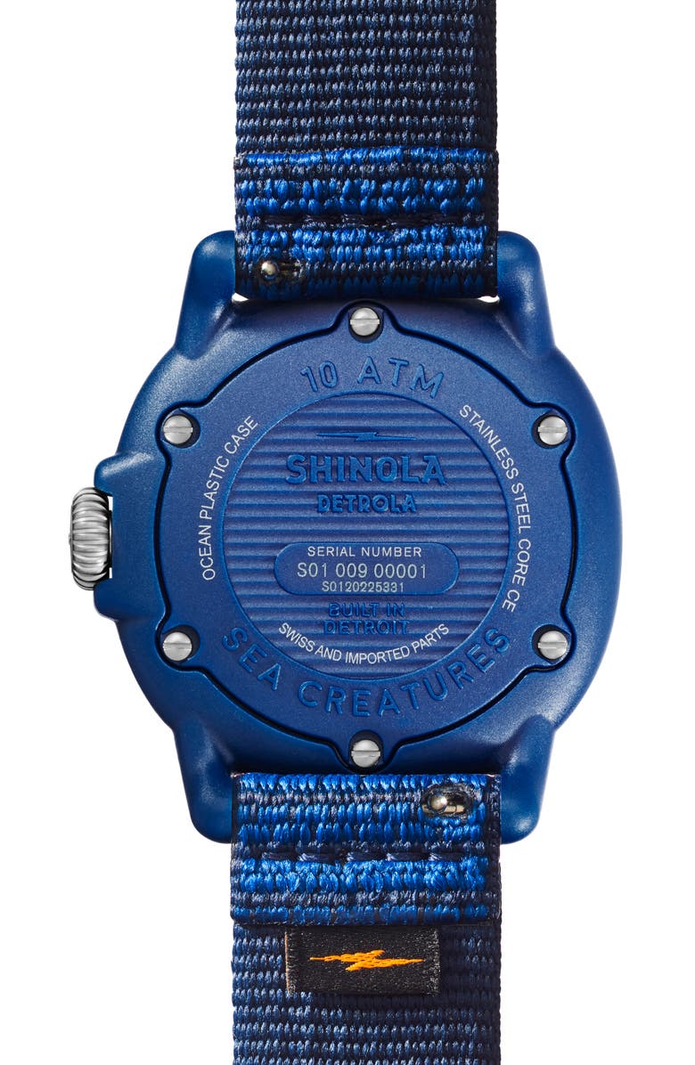 Shinola Sea Creatures Woven Strap Watch, 40mm, Alternate, color, 